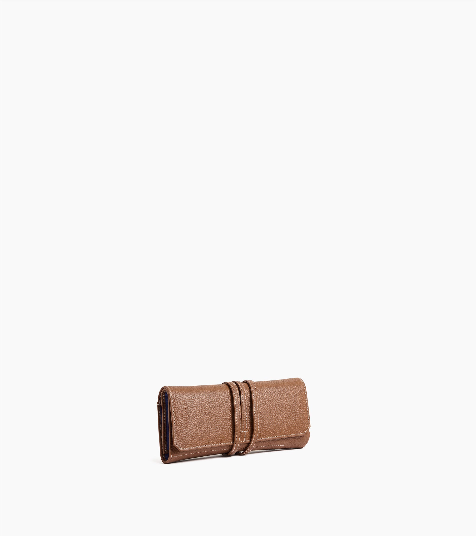 Estuche de viaje para 3 relojes de cuero granulado
