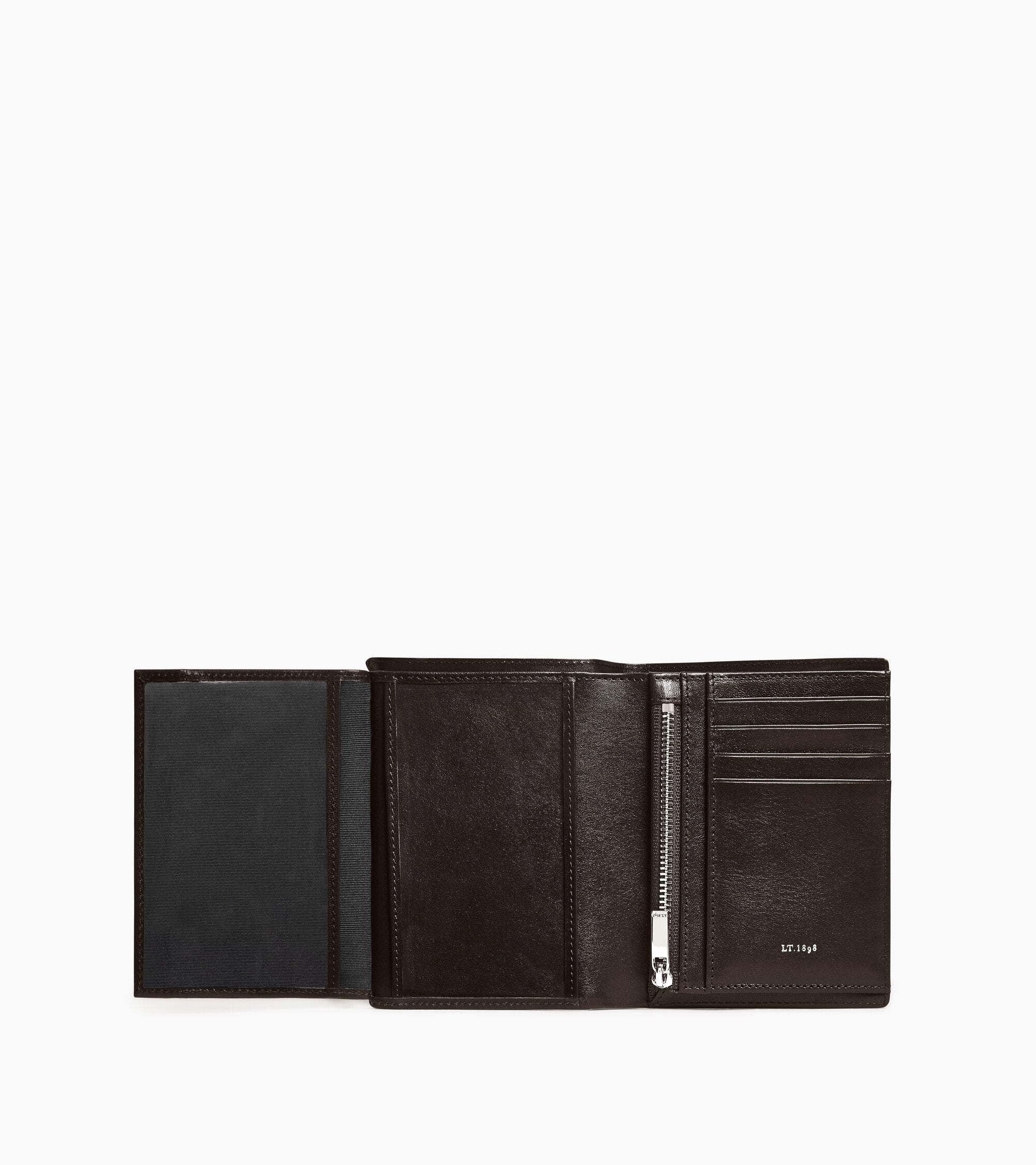Lucien オイルレザー ファスナー付き ミディアム 縦型 二つ折り財布