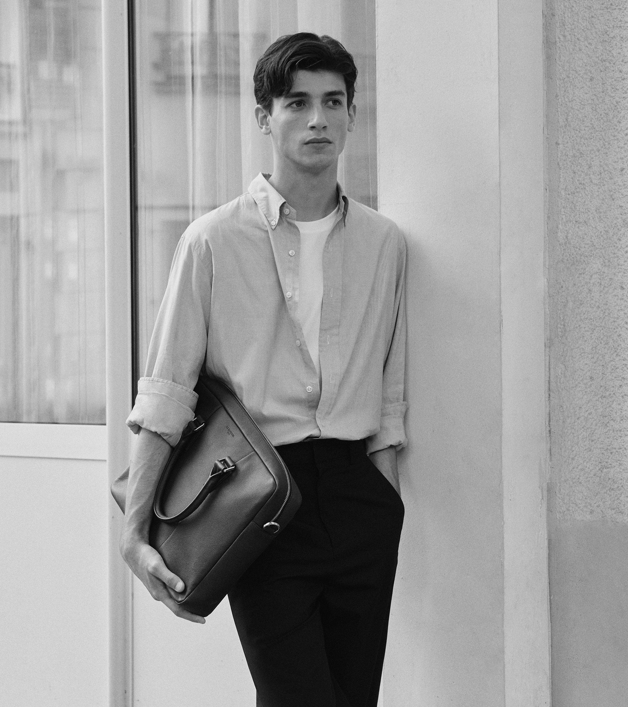 Marceau 15" medium model document case in grained leather