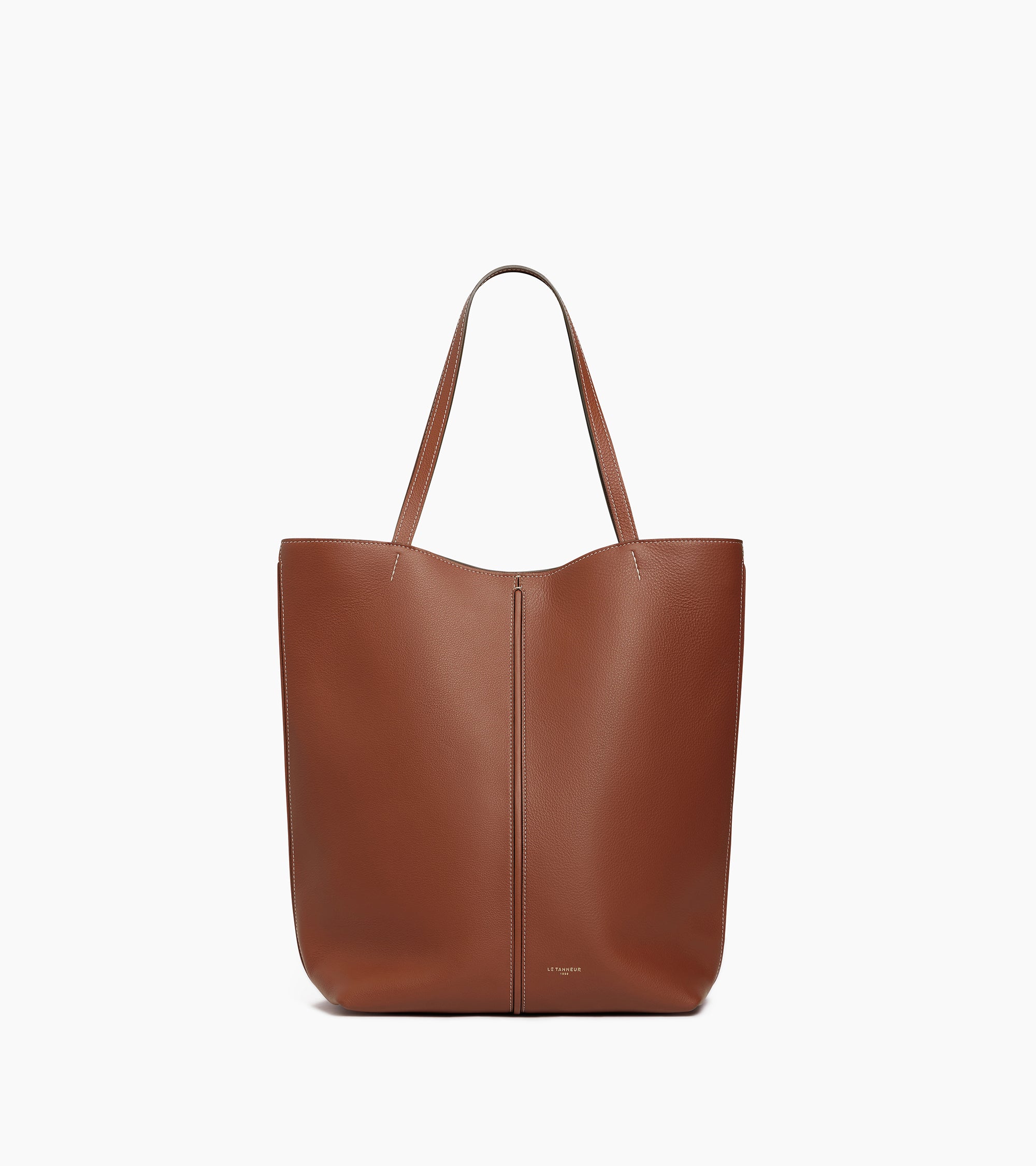 Bolso cabás mediano Hortense de piel granulada de doble cara