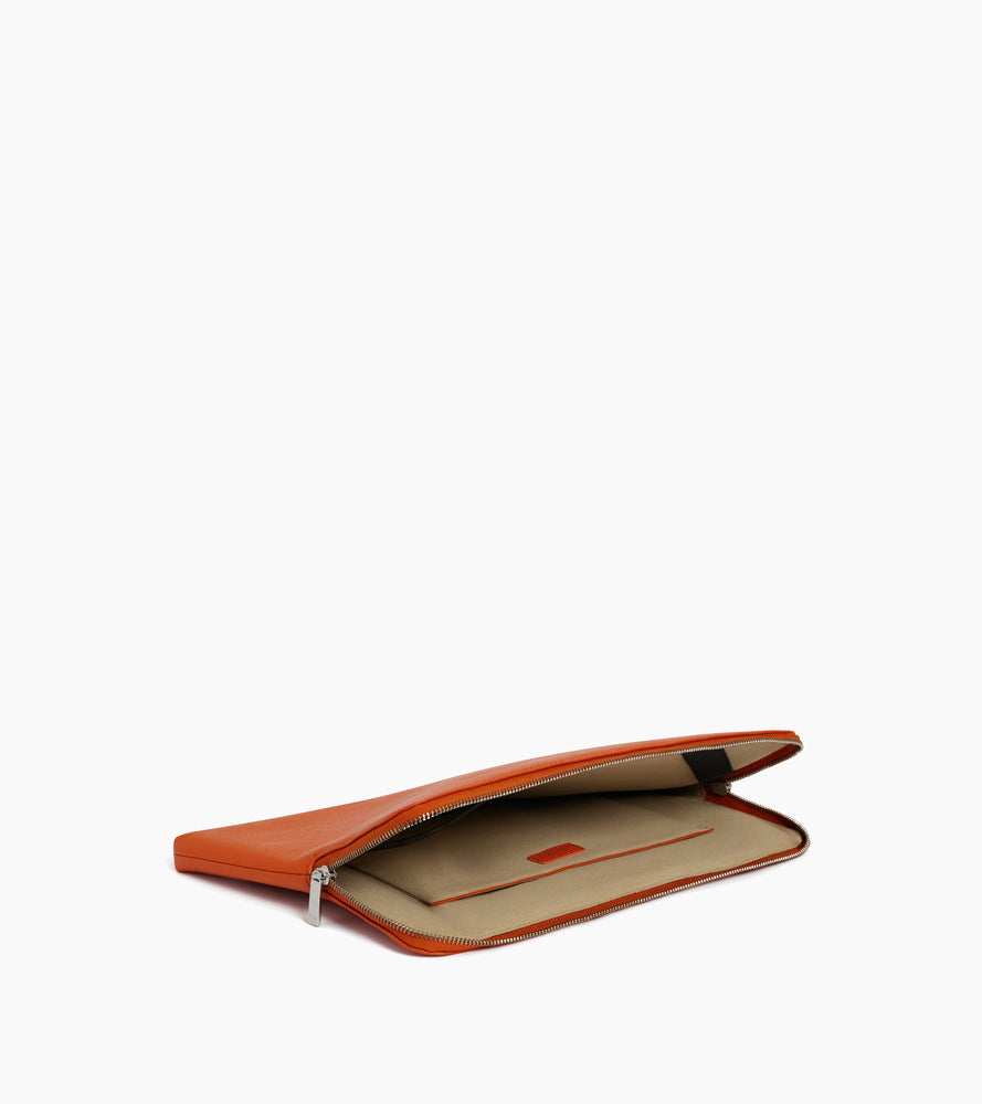 Pochette ordinateur 14" en cuir grainé