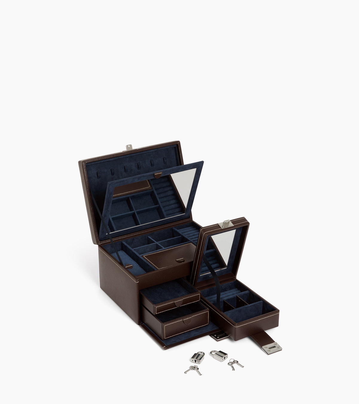 Großer Schmuckkasten aus Leder