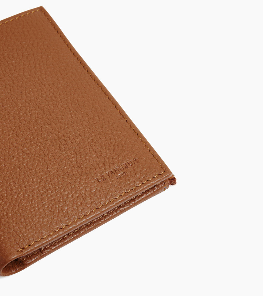 Portefeuille moyen modèle zippé Charles en cuir grainé