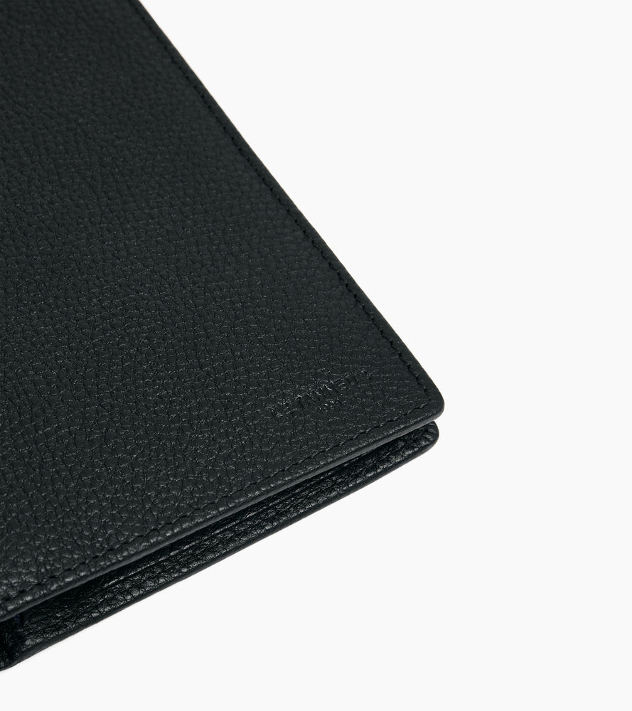 Grand portefeuille zippé Charles en cuir grainé