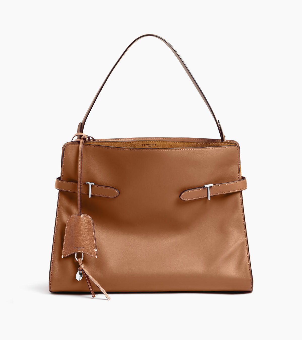 Key charm case in grained leather