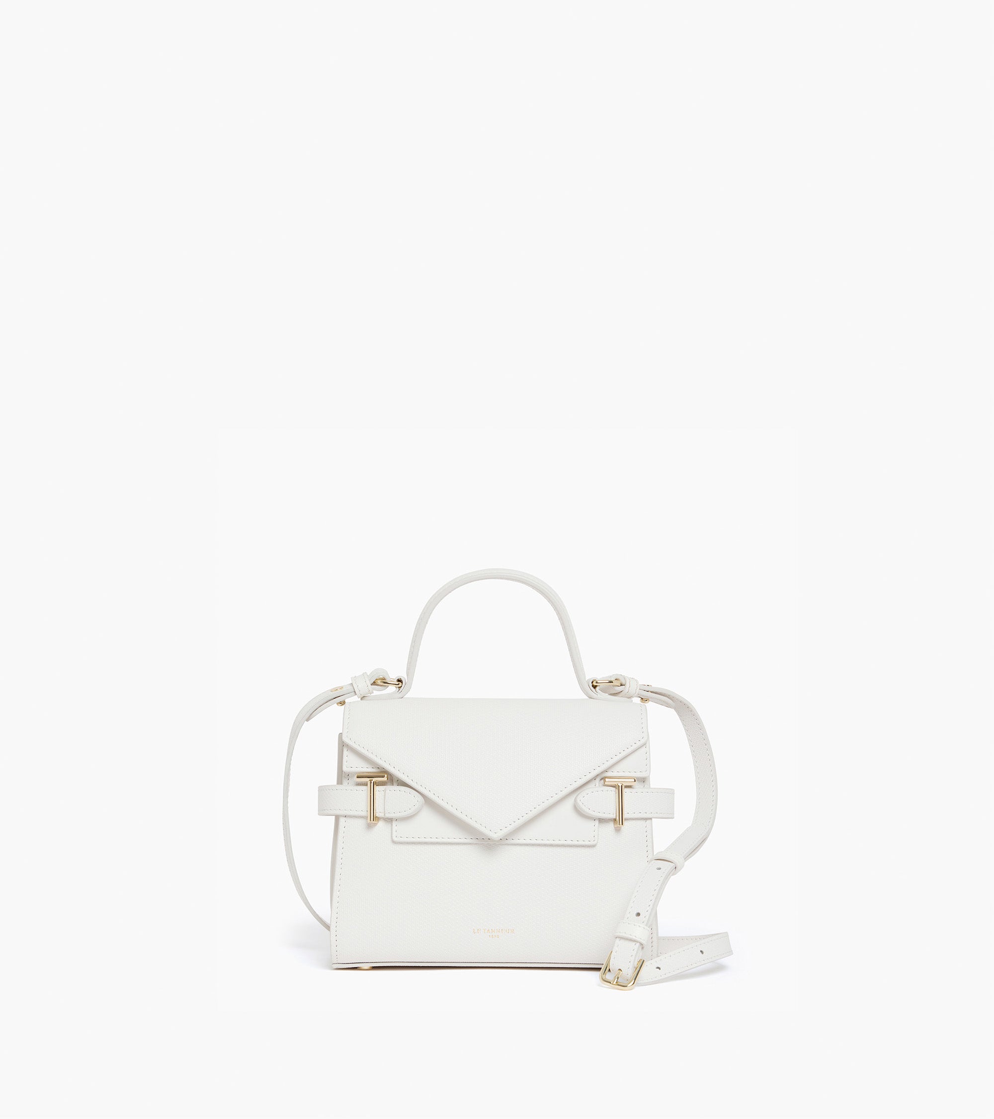 Kleine Handtasche mit Doppelklappe aus T-Signaturleder