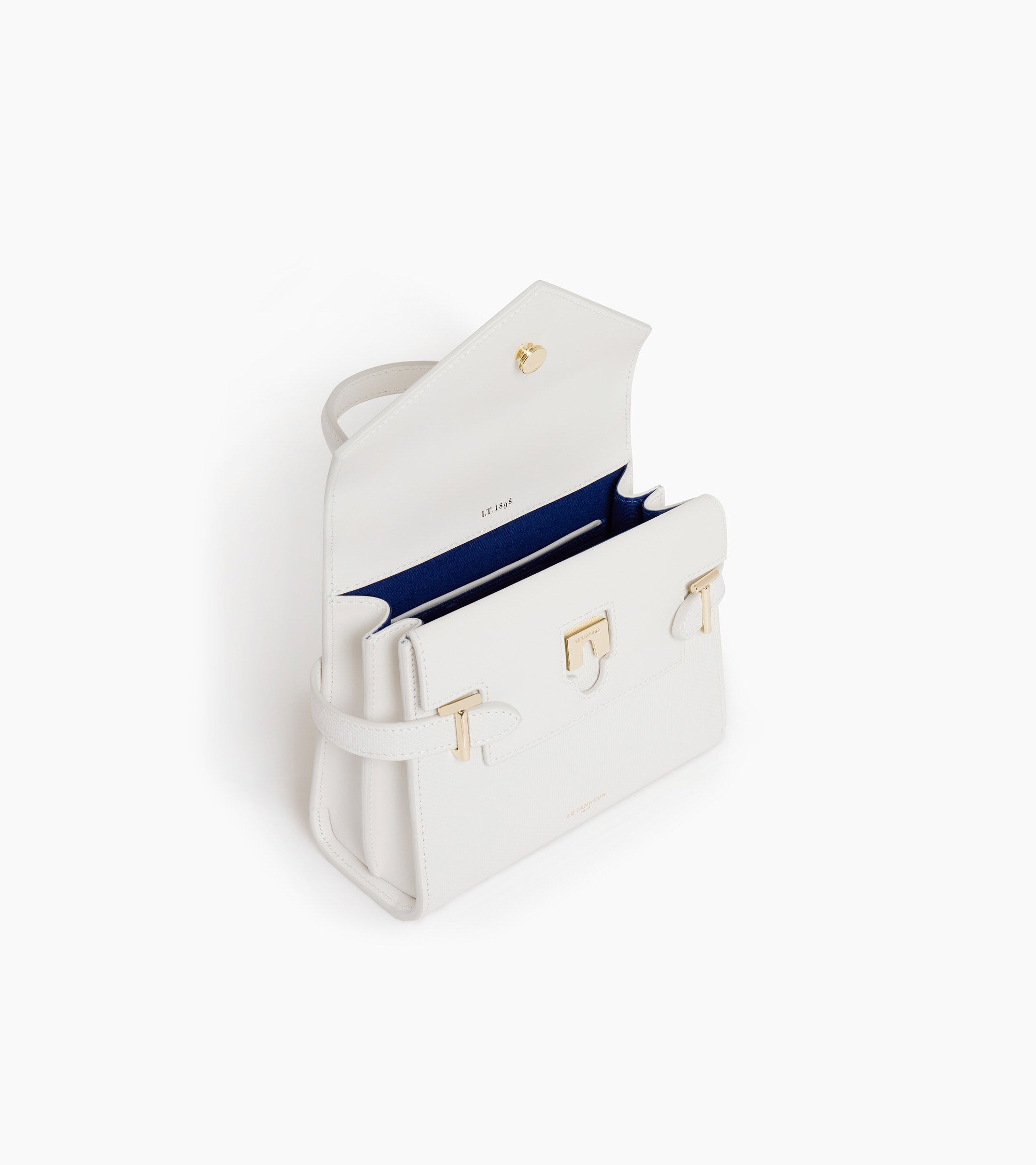 Kleine Handtasche mit Doppelklappe aus T-Signaturleder