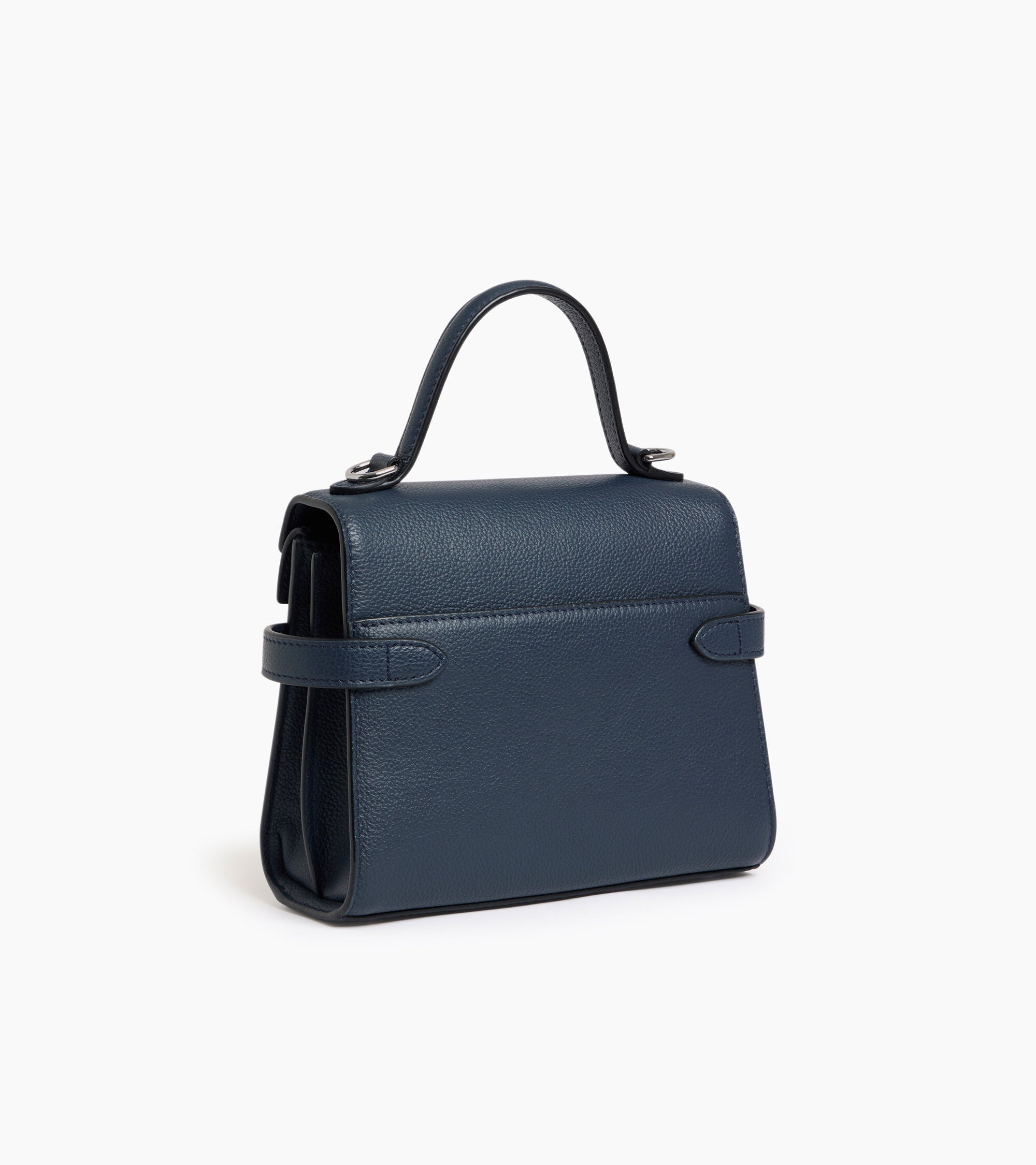 Kleine Handtasche Emilie aus genarbtem Leder mit Doppelklappe