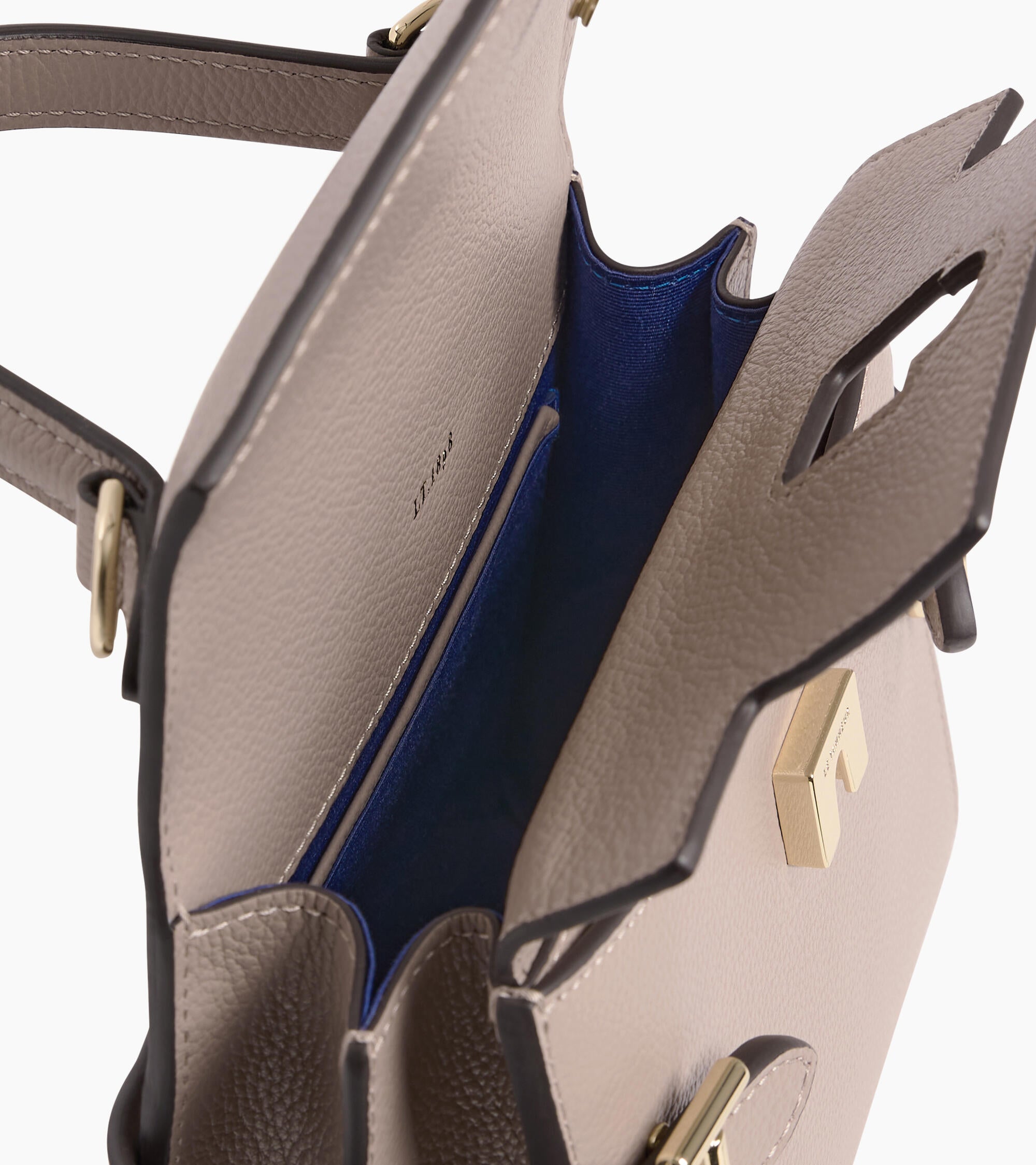 Bolso de mano pequeño Emilie de piel texturizada con doble solapa