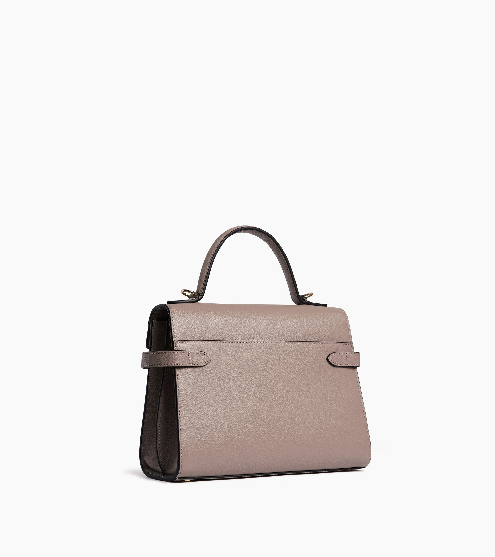 Emilie medium handbag with double flap in grained leather