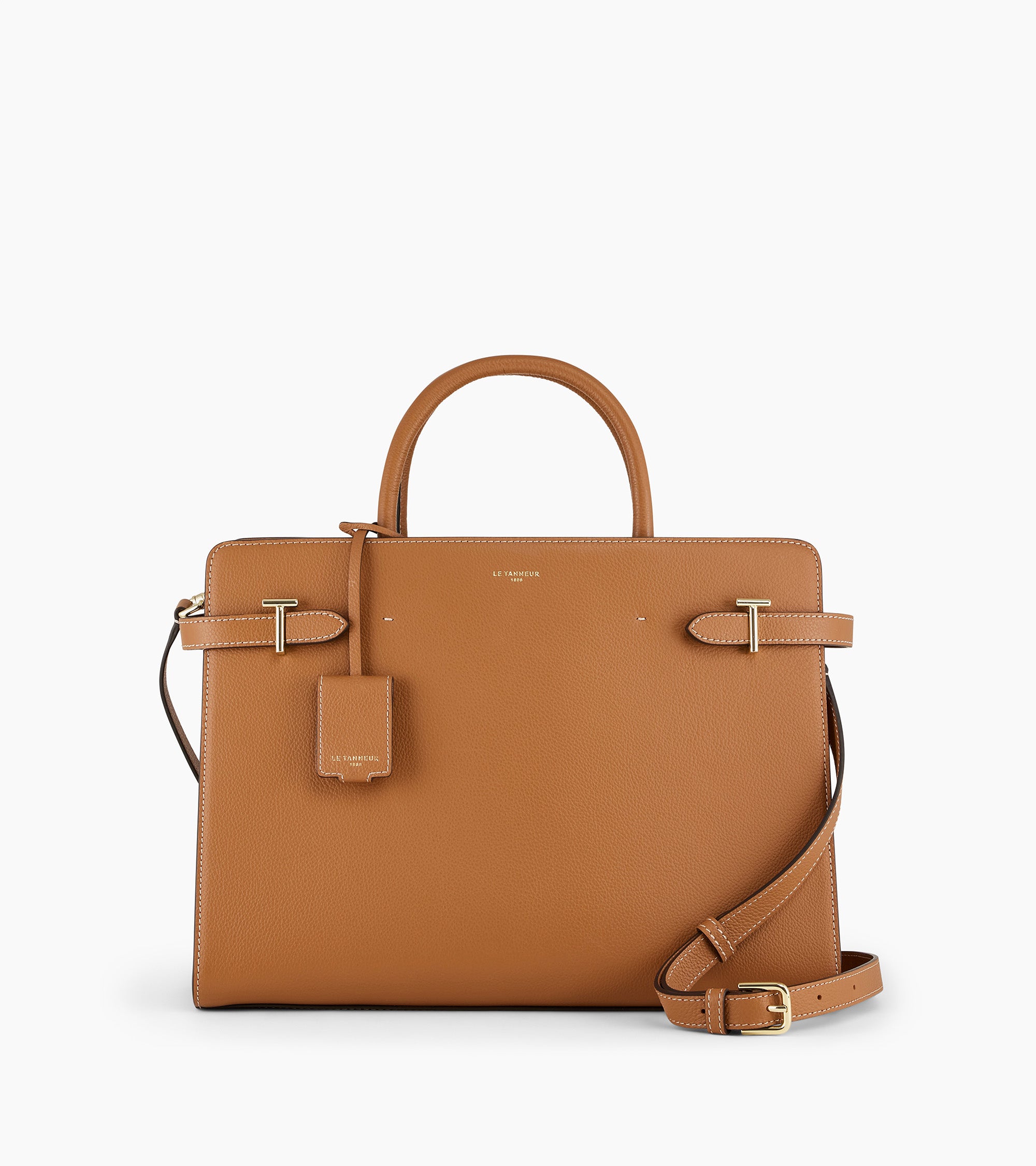 Große Handtasche Emilie aus genarbtem Leder