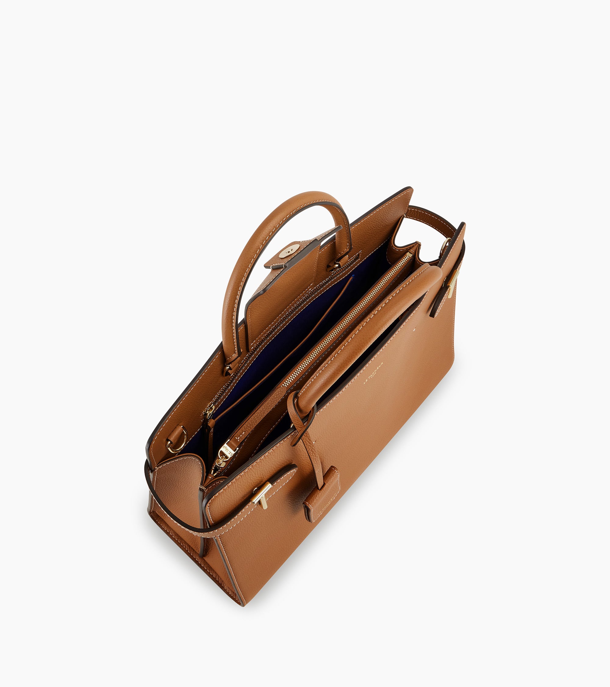 Große Handtasche Emilie aus genarbtem Leder