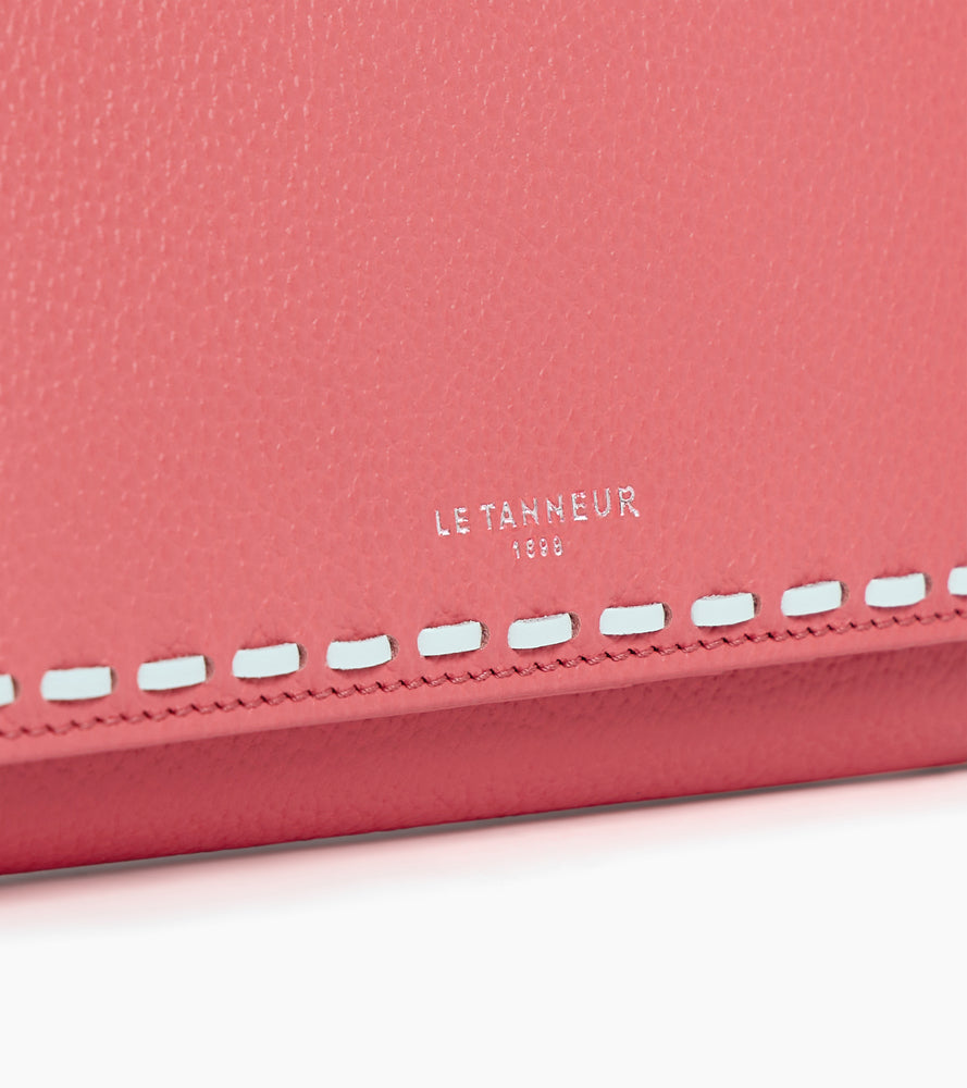 Brieftasche Emilie aus genarbtem und glattem Leder