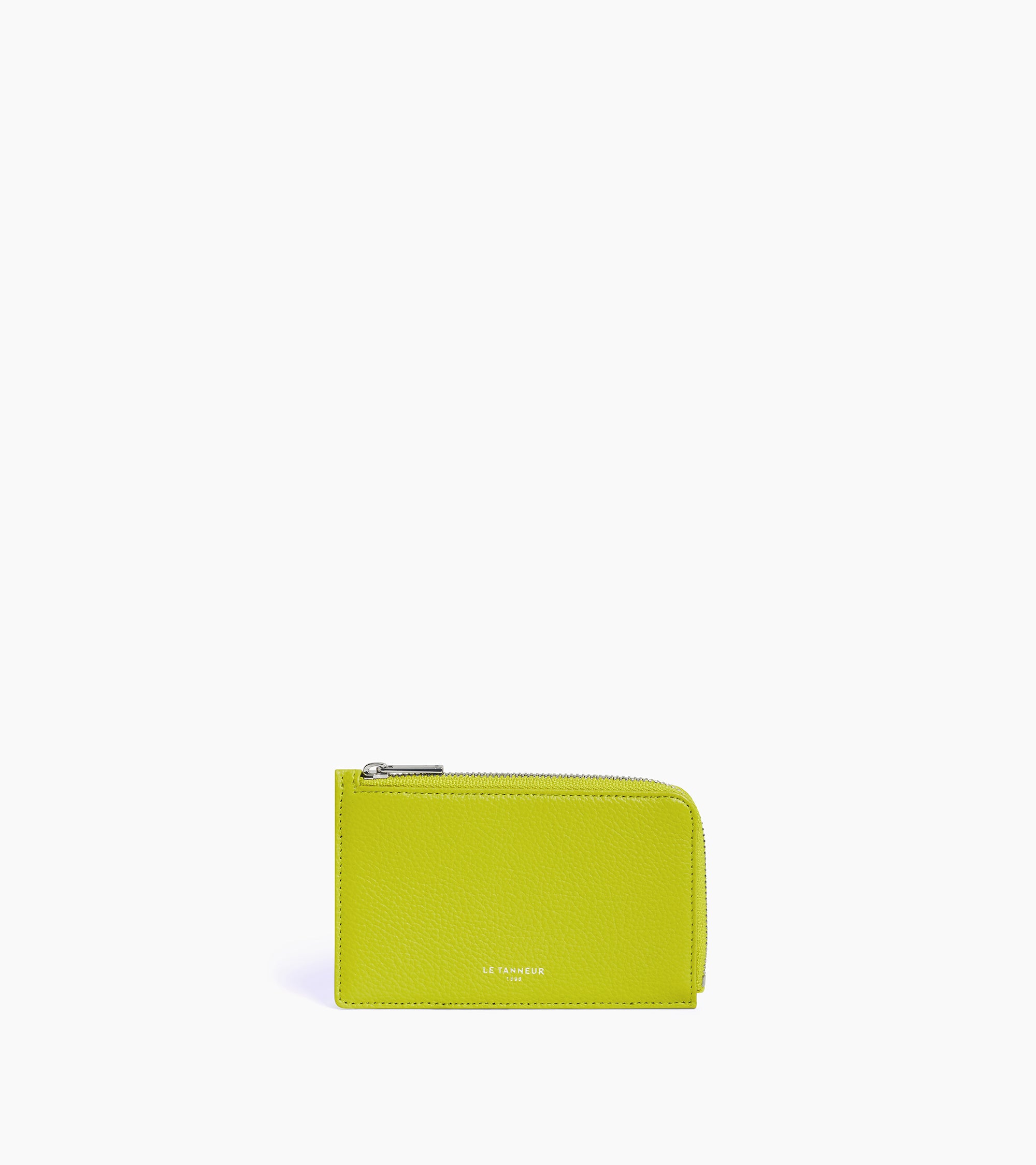 Porte cartes zippé Emilie en cuir grainé