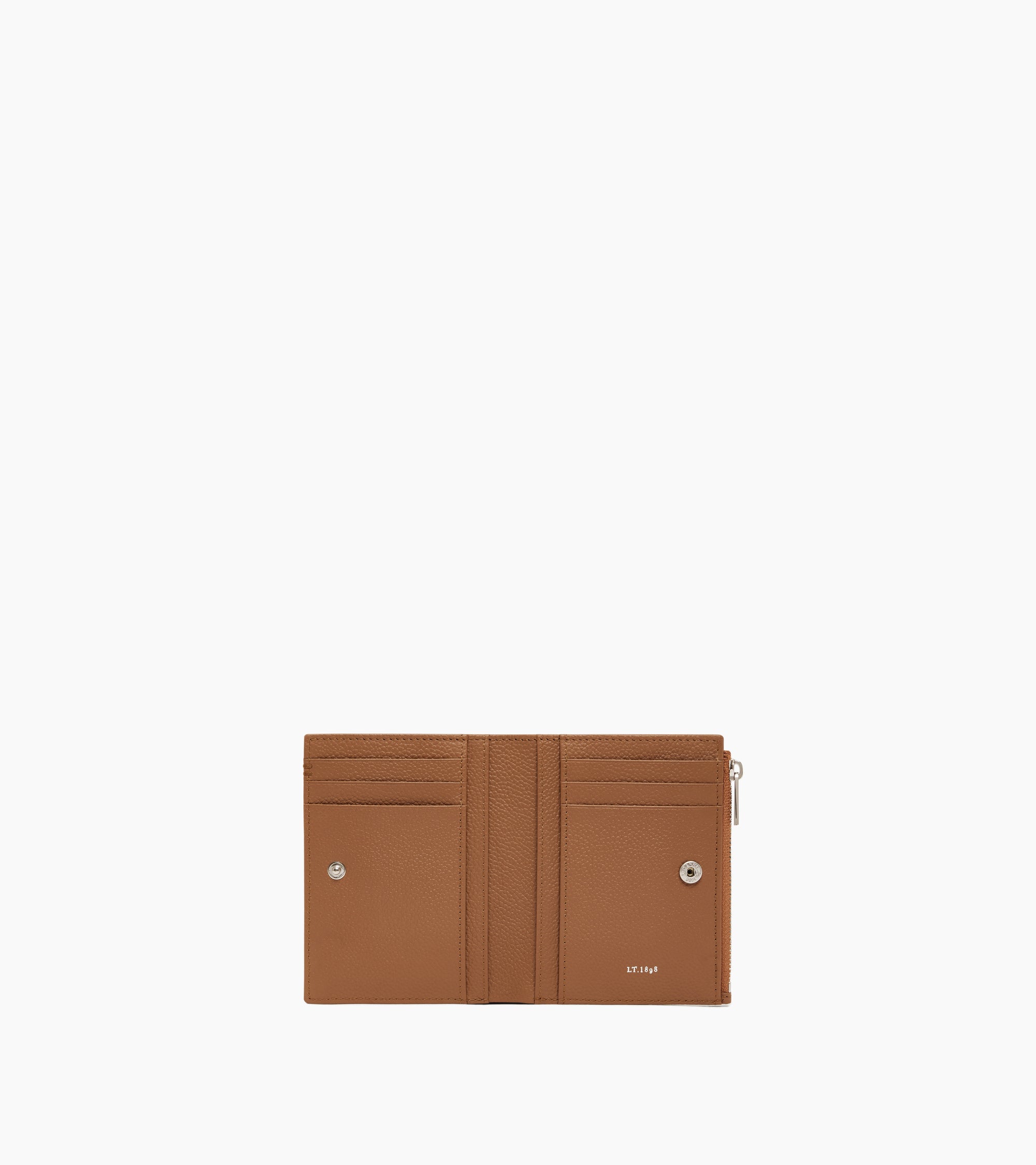 Cartera vertical pequeña con cremallera Lucien de piel granulada