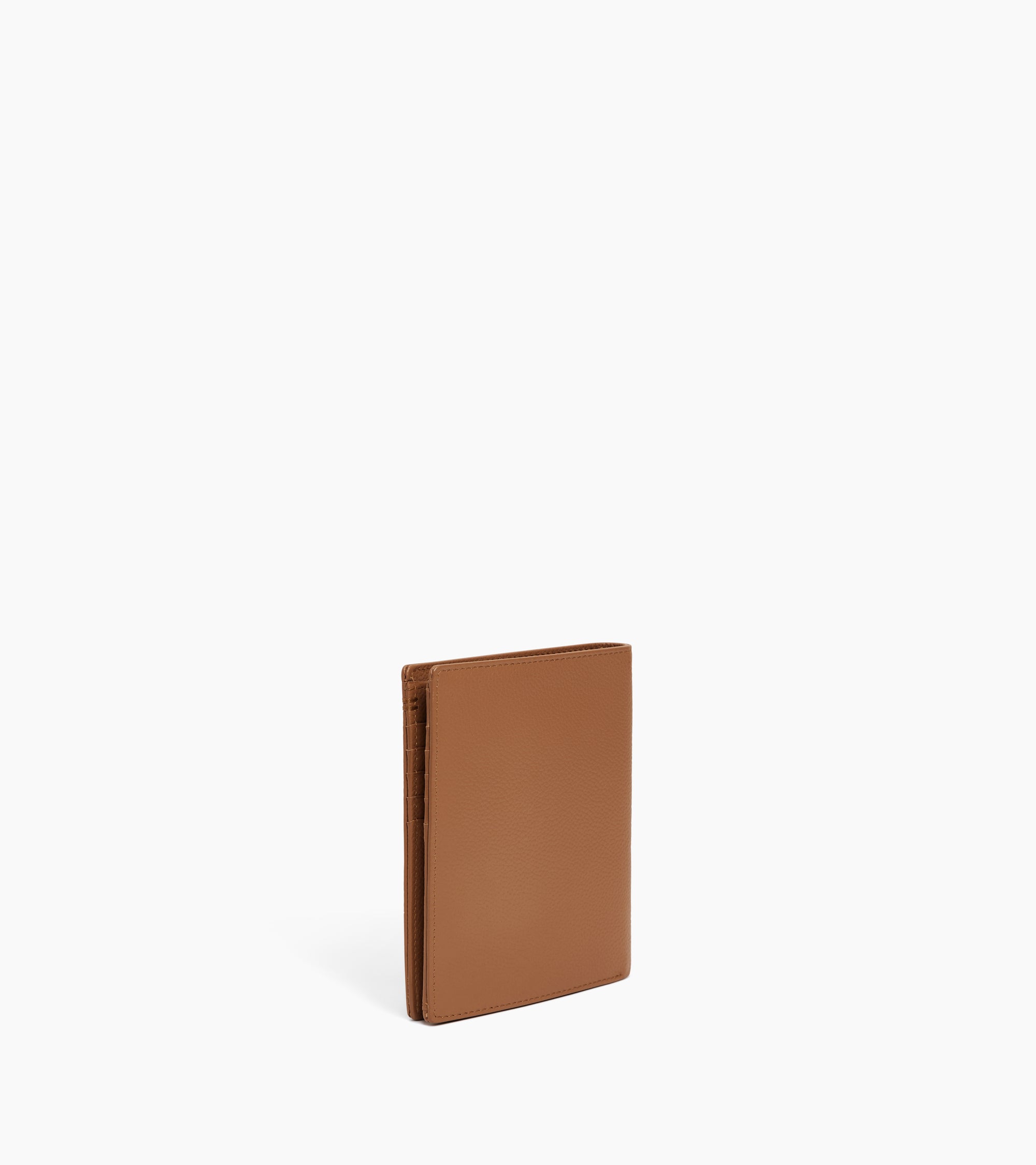 Cartera vertical grande con cremallera Lucien de piel granulada