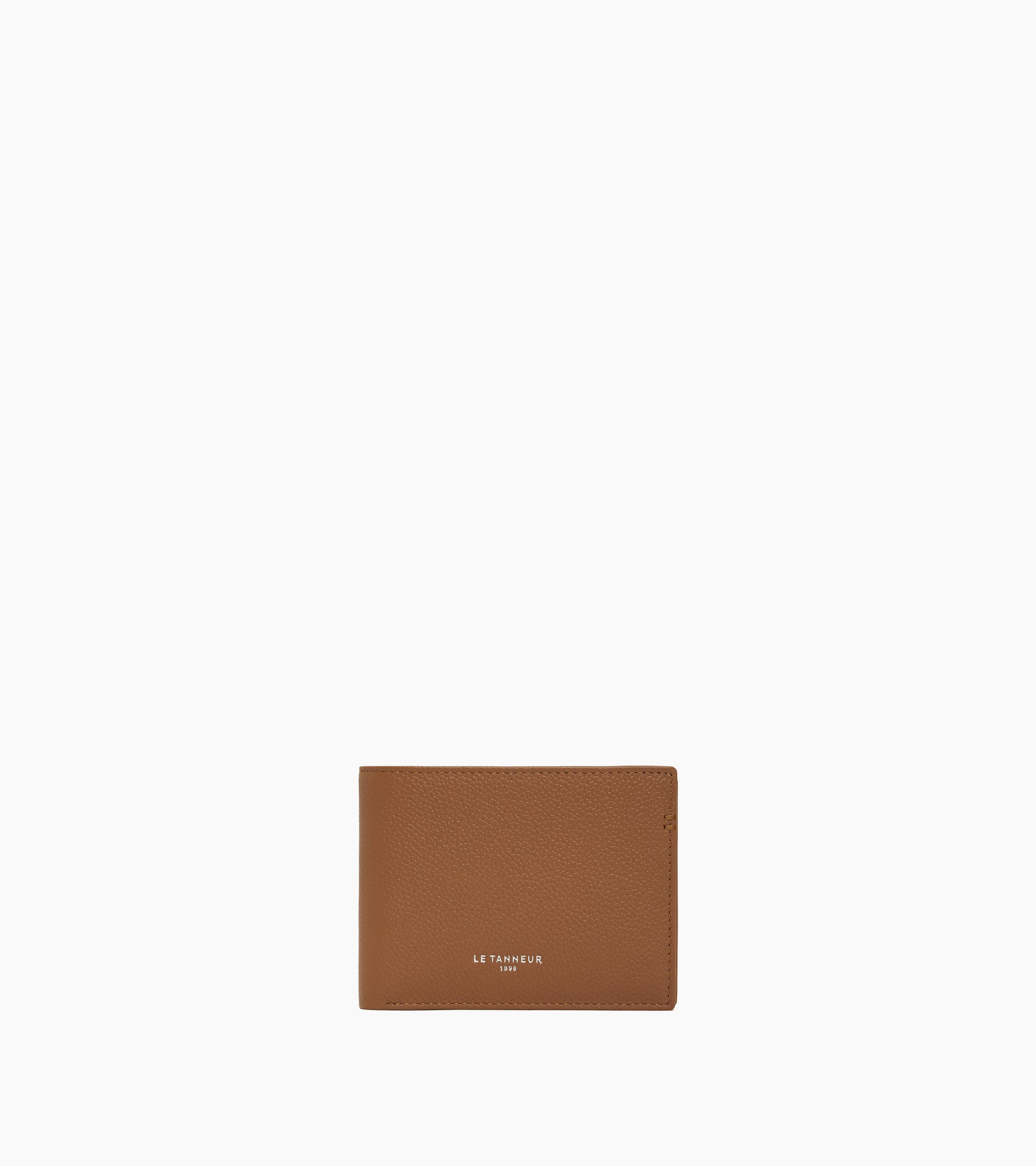 Cartera horizontal Lucien con cremallera de piel granulada