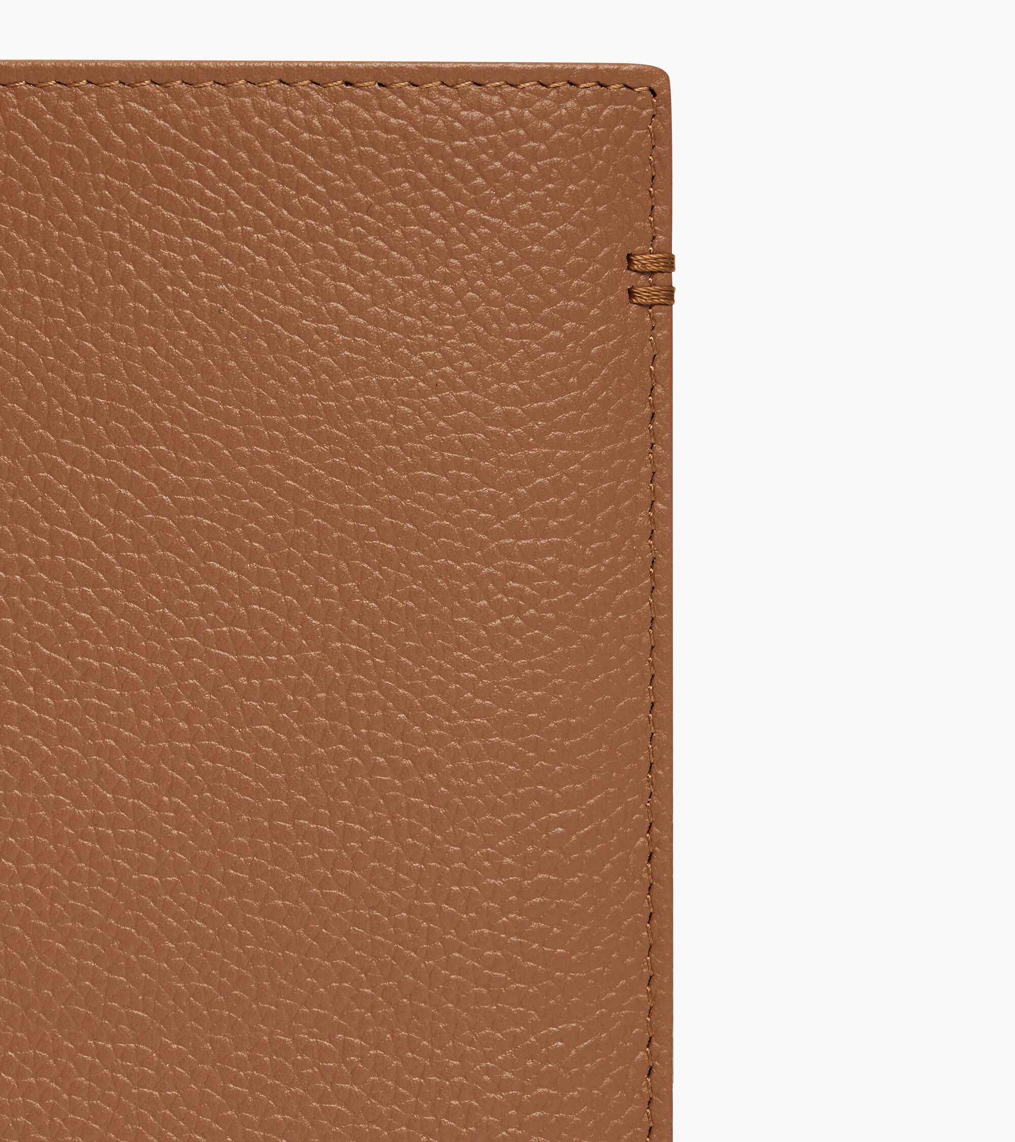 Cartera vertical mediana de dos secciones con cremallera Lucien de piel granulada