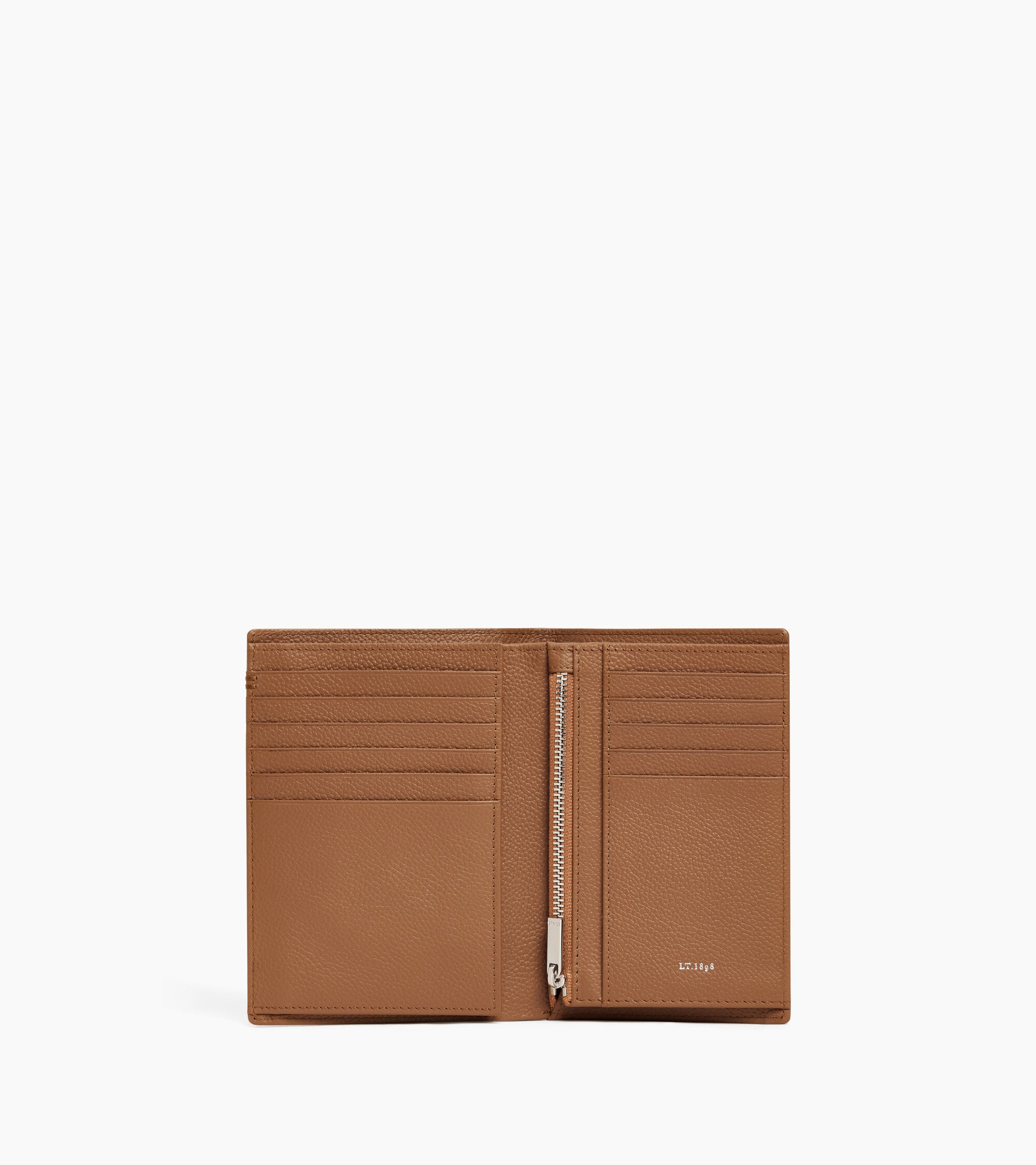 Lucien グレインレザー ファスナー付き ミディアム 縦型 二つ折り財布