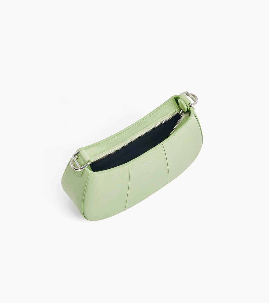 Petit sac demi-lune Juliette en cuir grainé