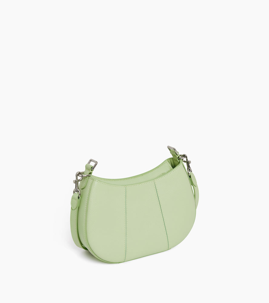Petit sac demi-lune Juliette en cuir grainé