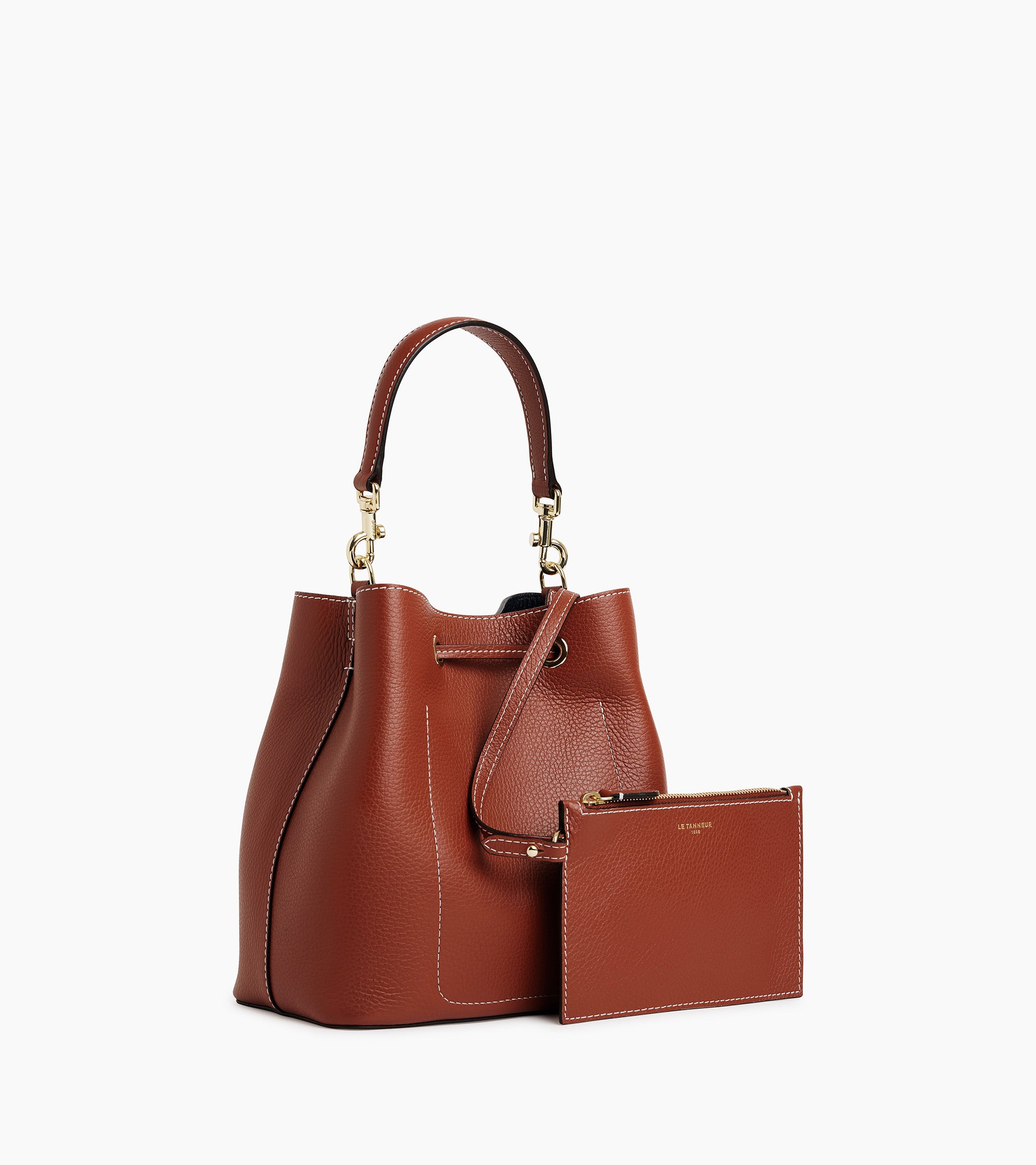 Bucket Bag Louise aus genarbtem Leder