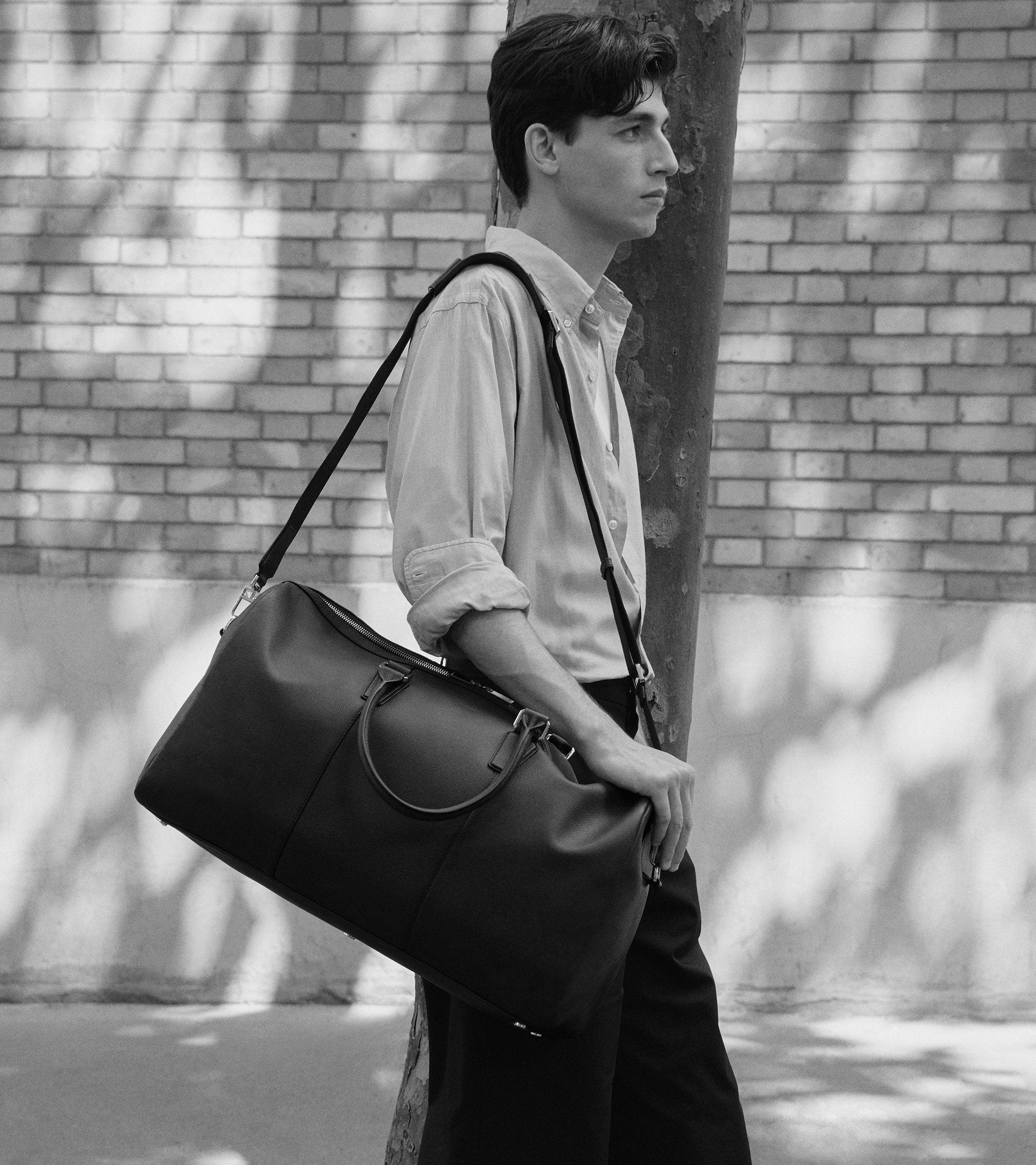 48-h-Reisetasche Marceau aus genarbtem Leder