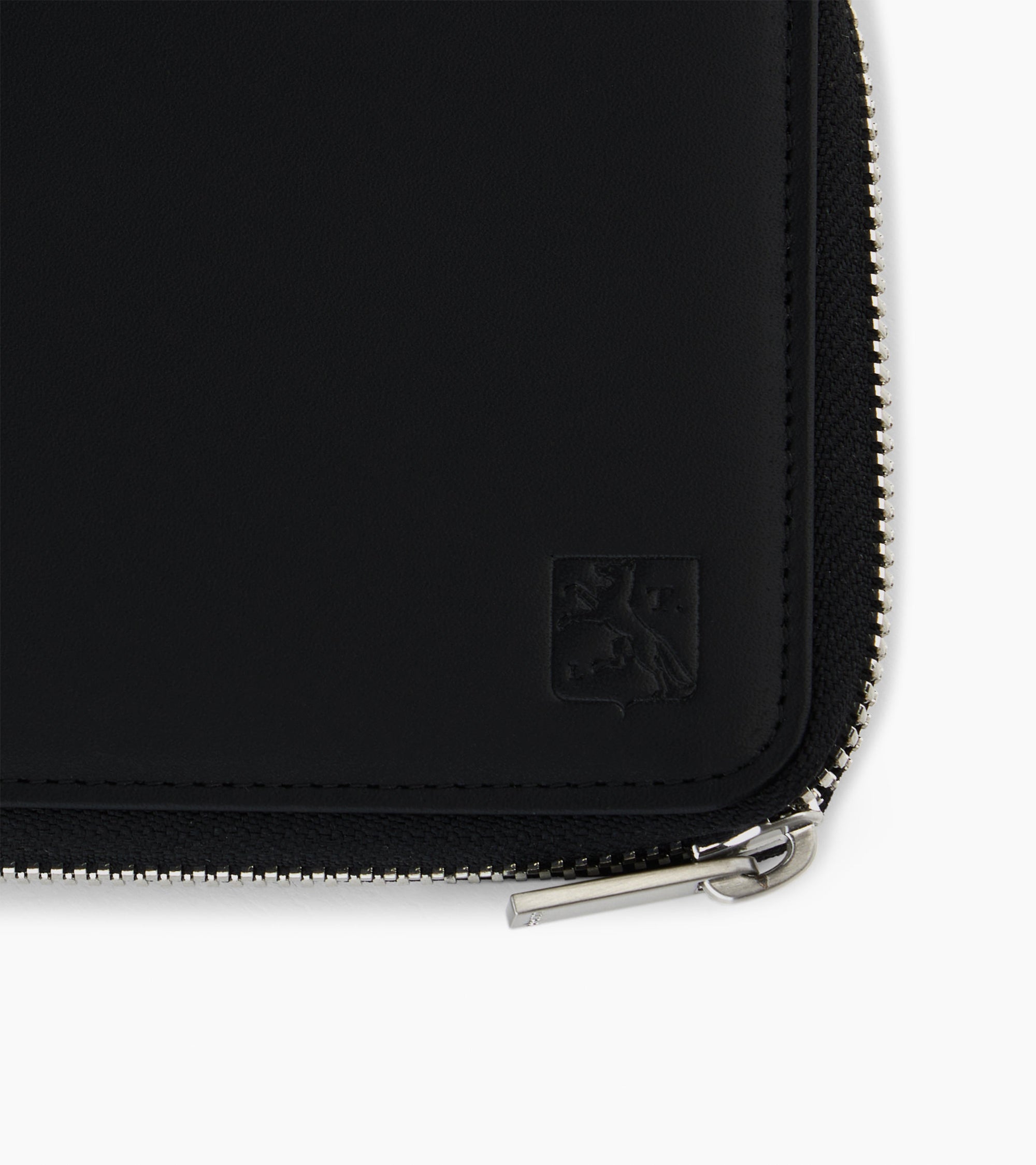 Porte monnaie zippé Maurice en cuir lisse