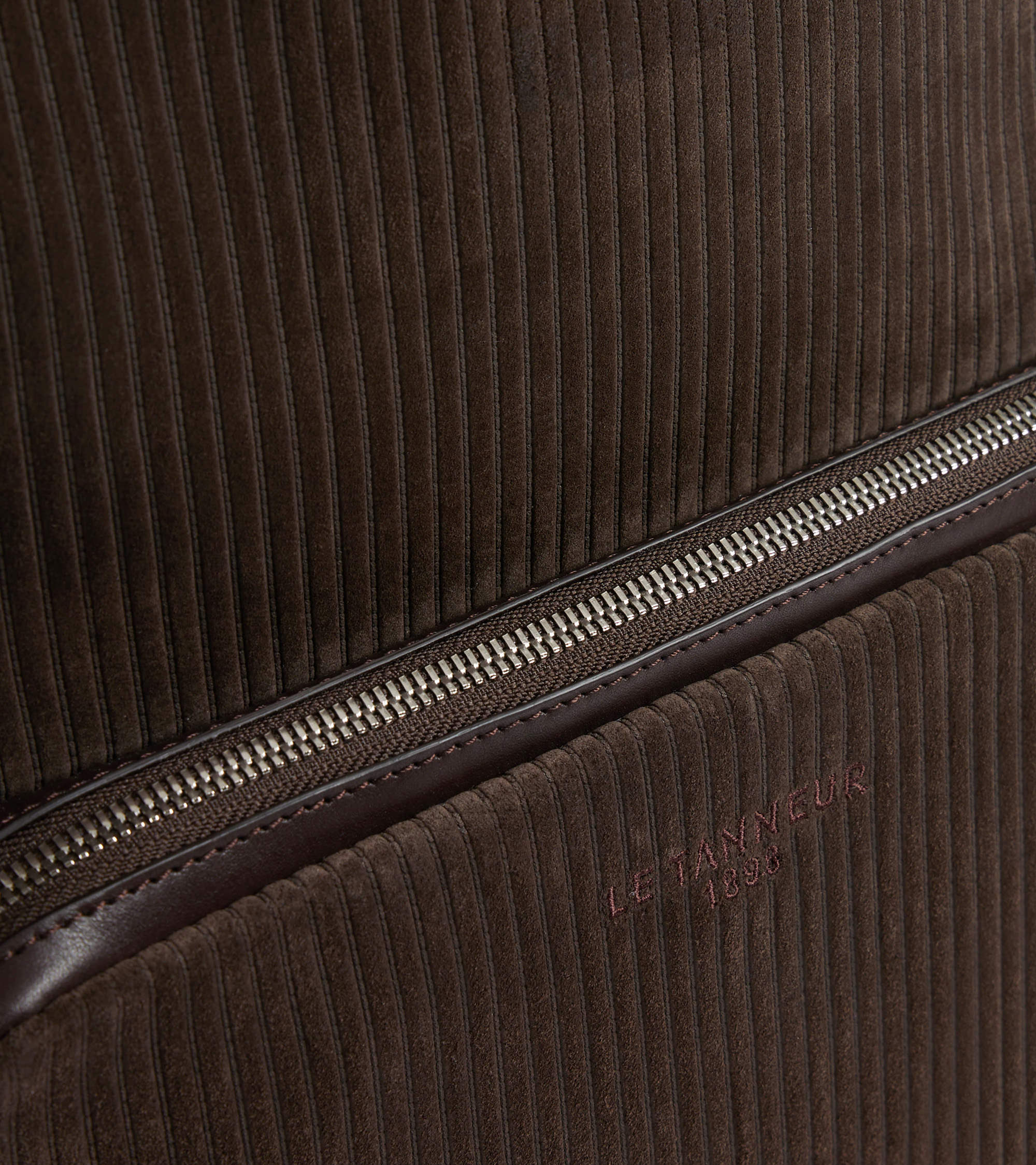 Sac à dos zippé Emile en cuir côtelé et lisse