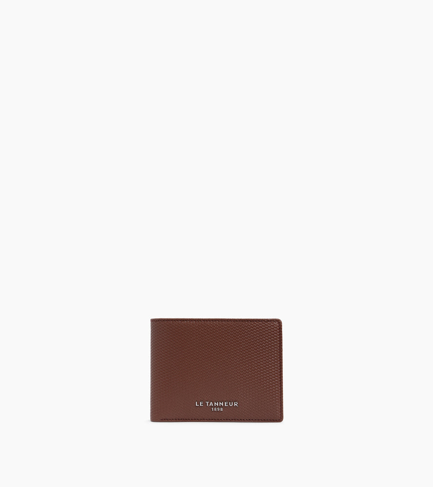 Portefeuille horizontal zippé Emile en cuir signature T