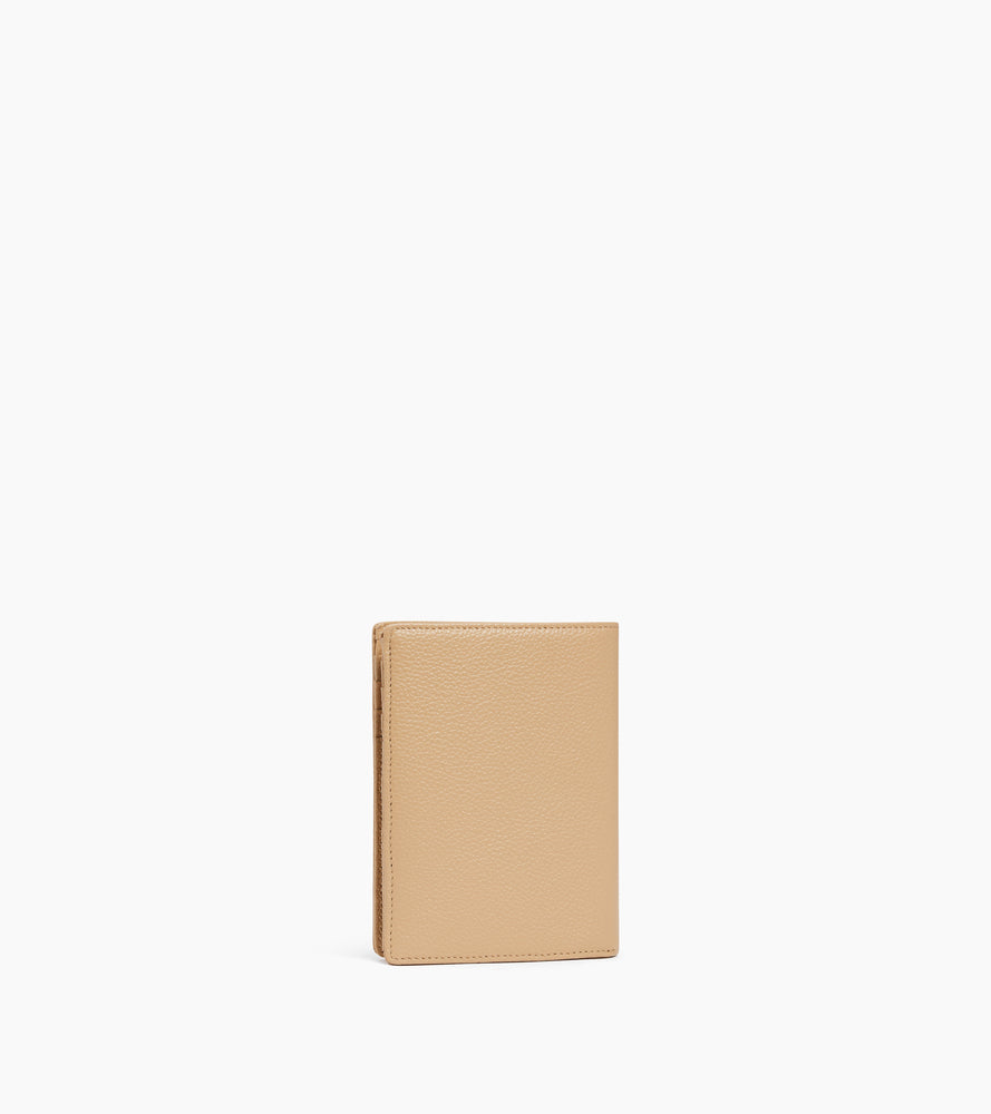 Portefeuille vertical zippé Emile en cuir grainé