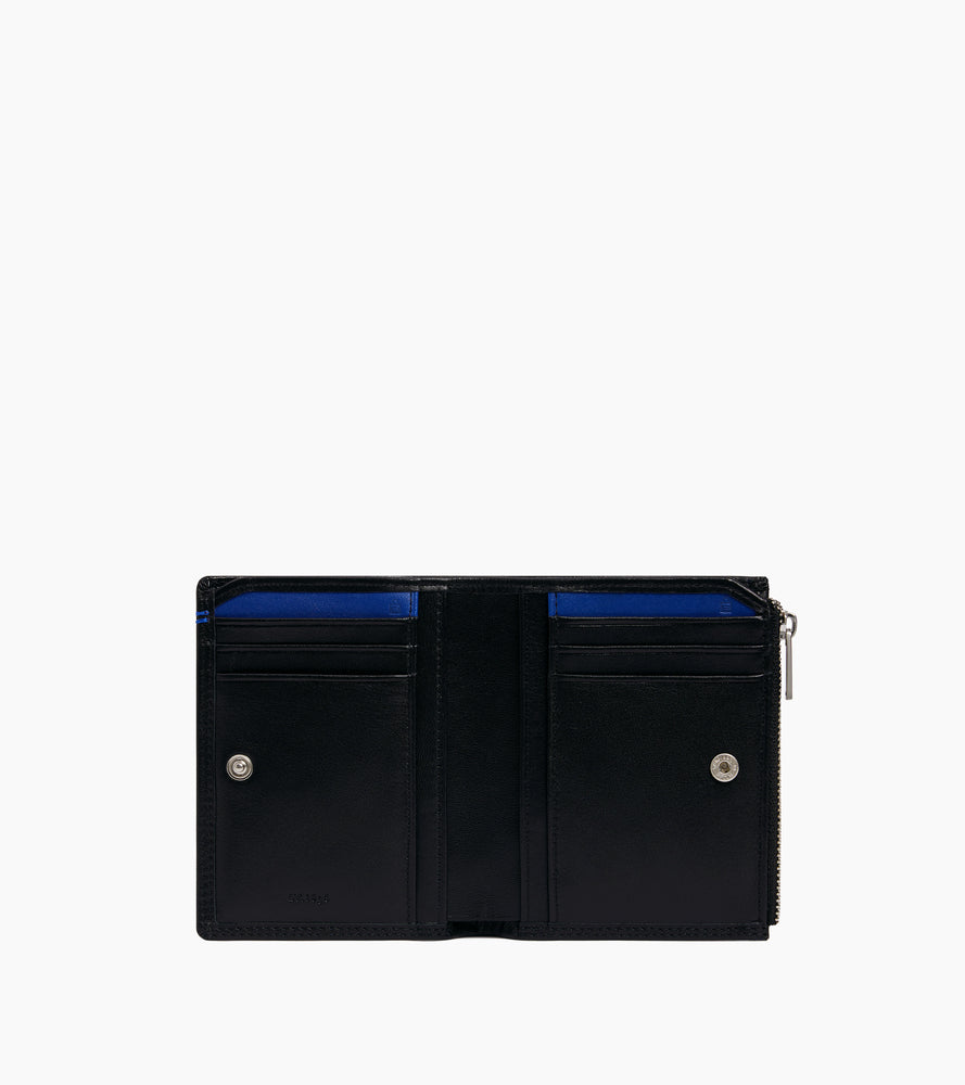 Portefeuille vertical zippé moyen modèle Martin en cuir lisse