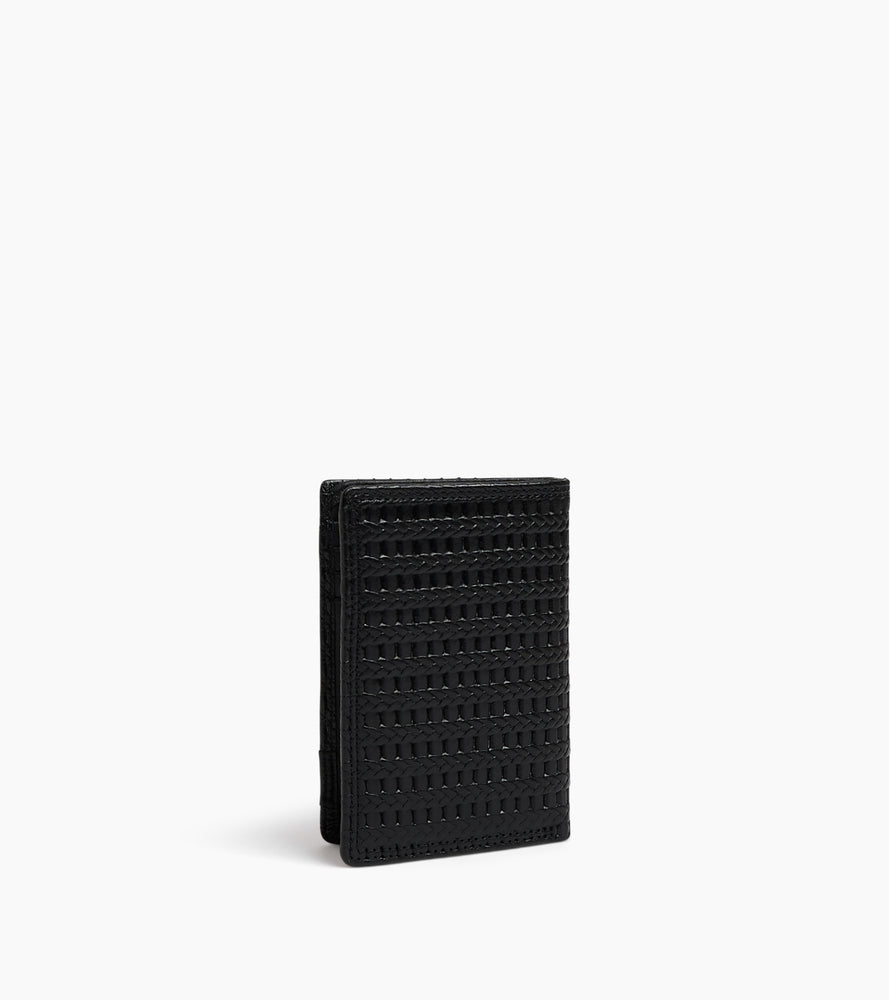 Porte cartes vertical Martin en cuir embossé et cuir lisse