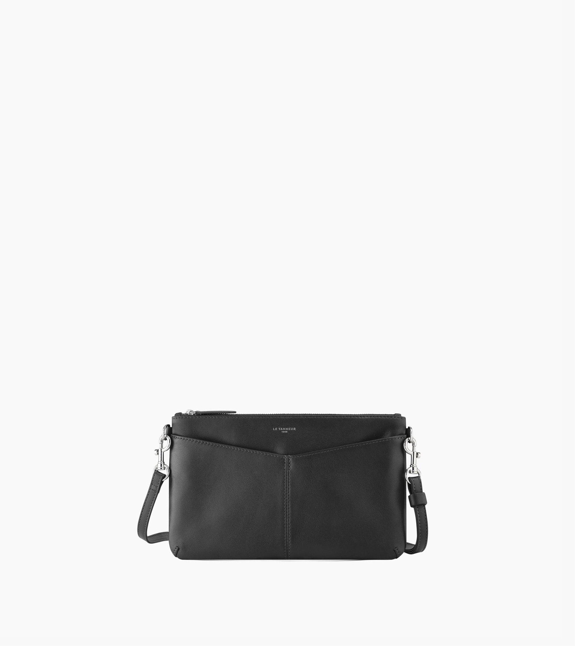 Kleine Handtasche Charlotte aus Glattleder mit Reißverschluss und abnehmbarem Tragriemen