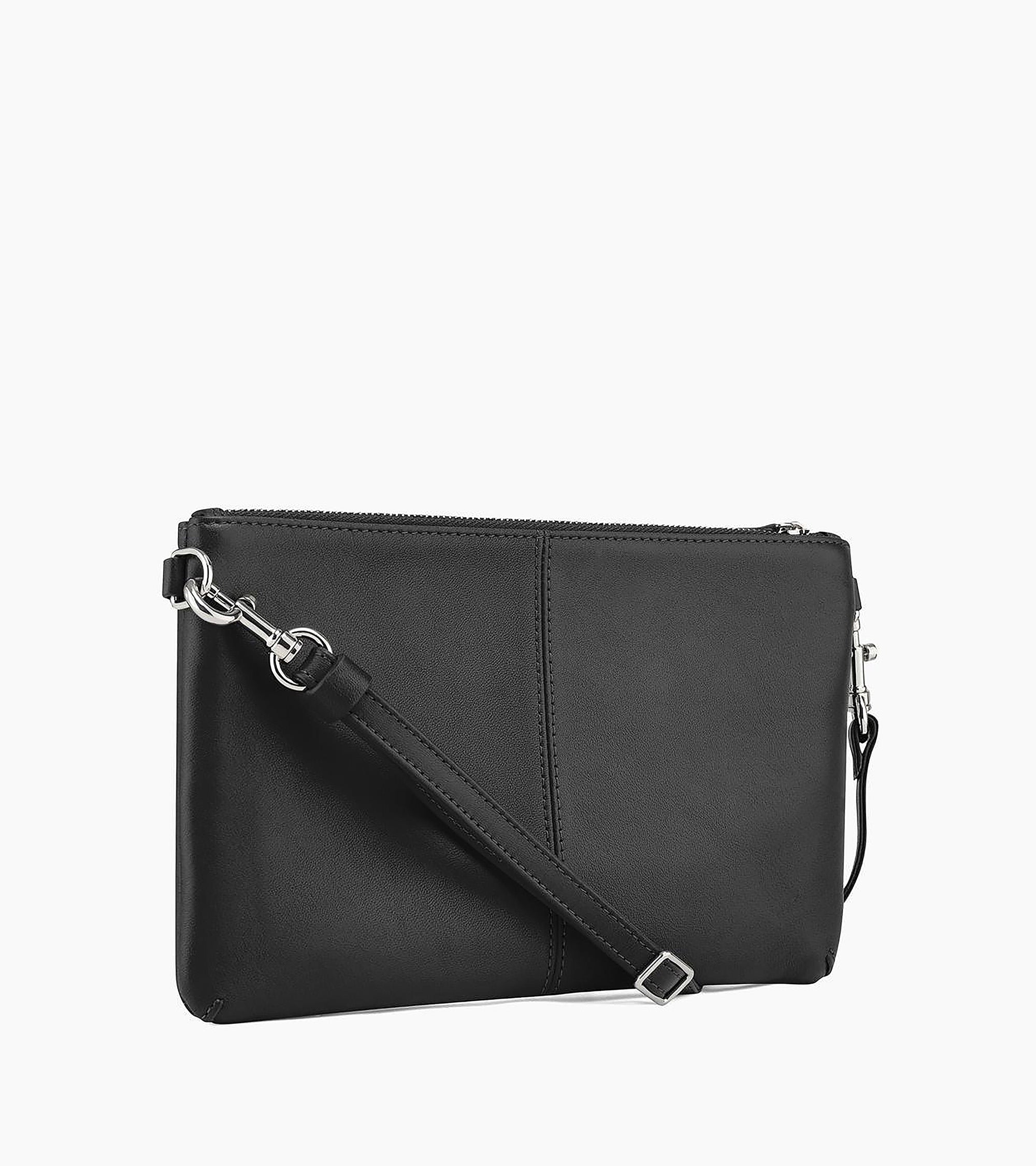Kleine Handtasche Charlotte aus Glattleder mit Reißverschluss und abnehmbarem Tragriemen