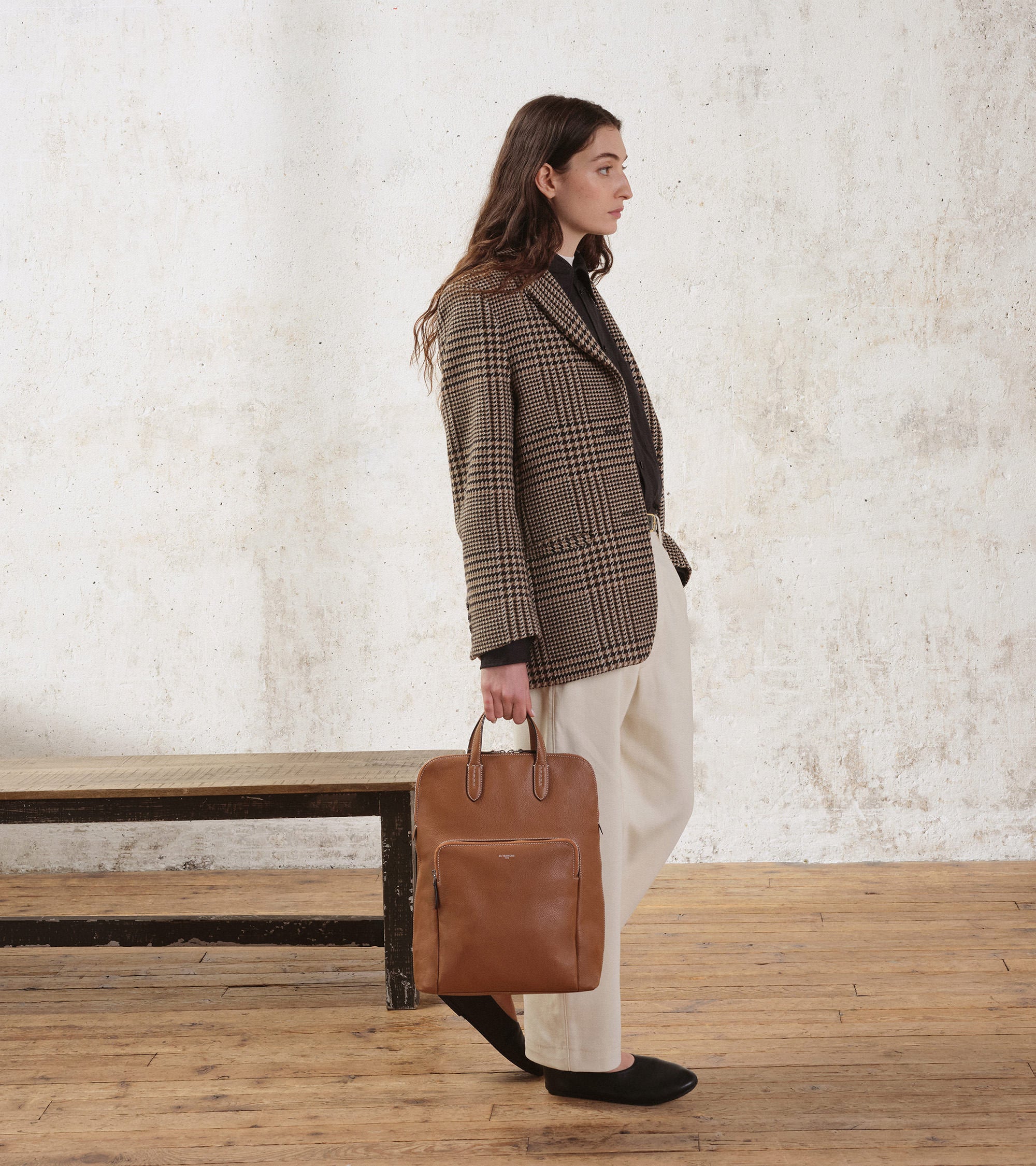 Business Rucksack Sophie aus genarbtem Leder